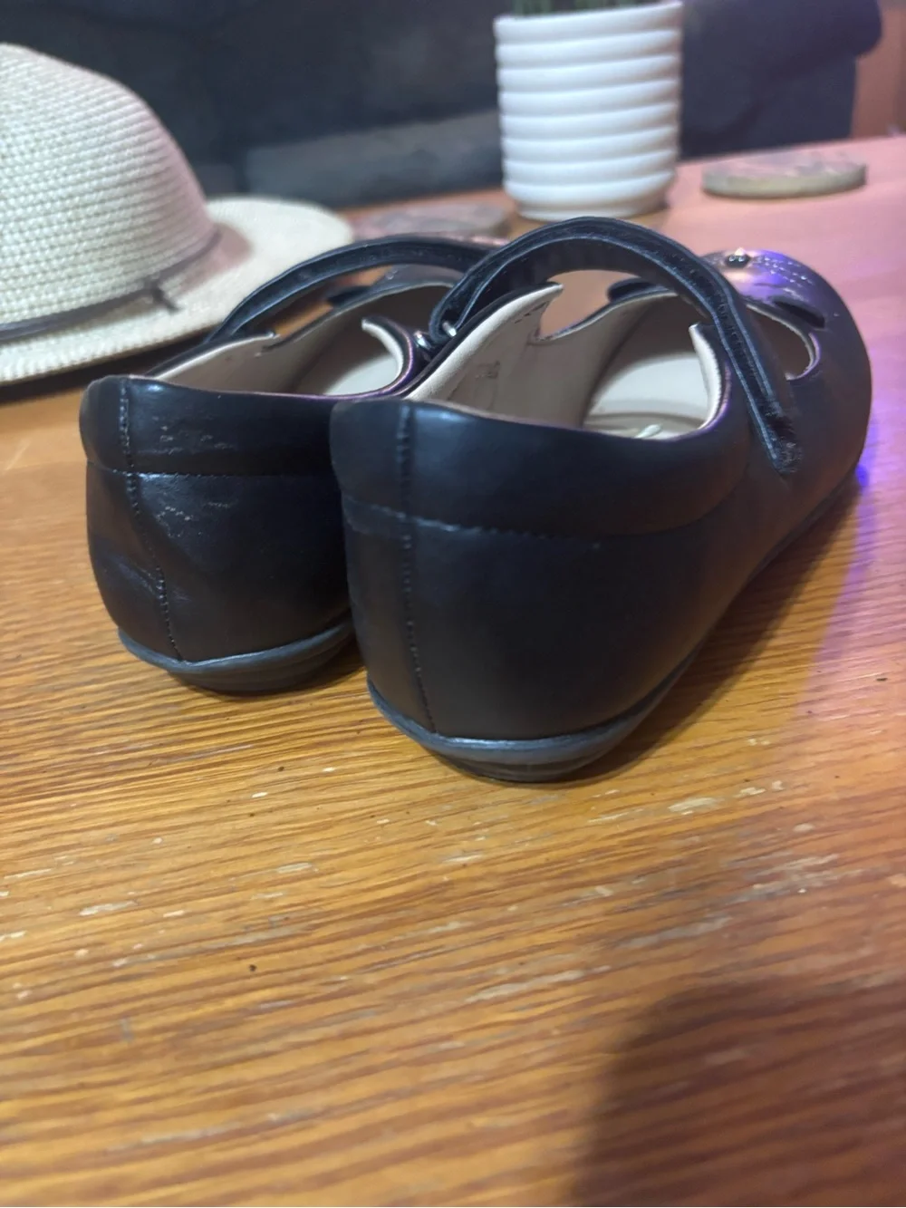 Girls Black Cat Mary Jane School Shoes